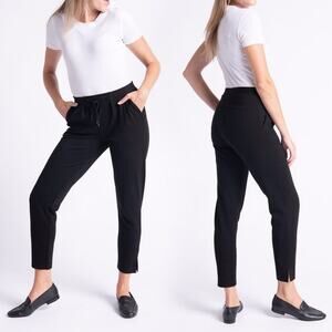 Betabrand Women's Black Pleated SoHo Pull On Ankle Joggers Pants Size XXL Long